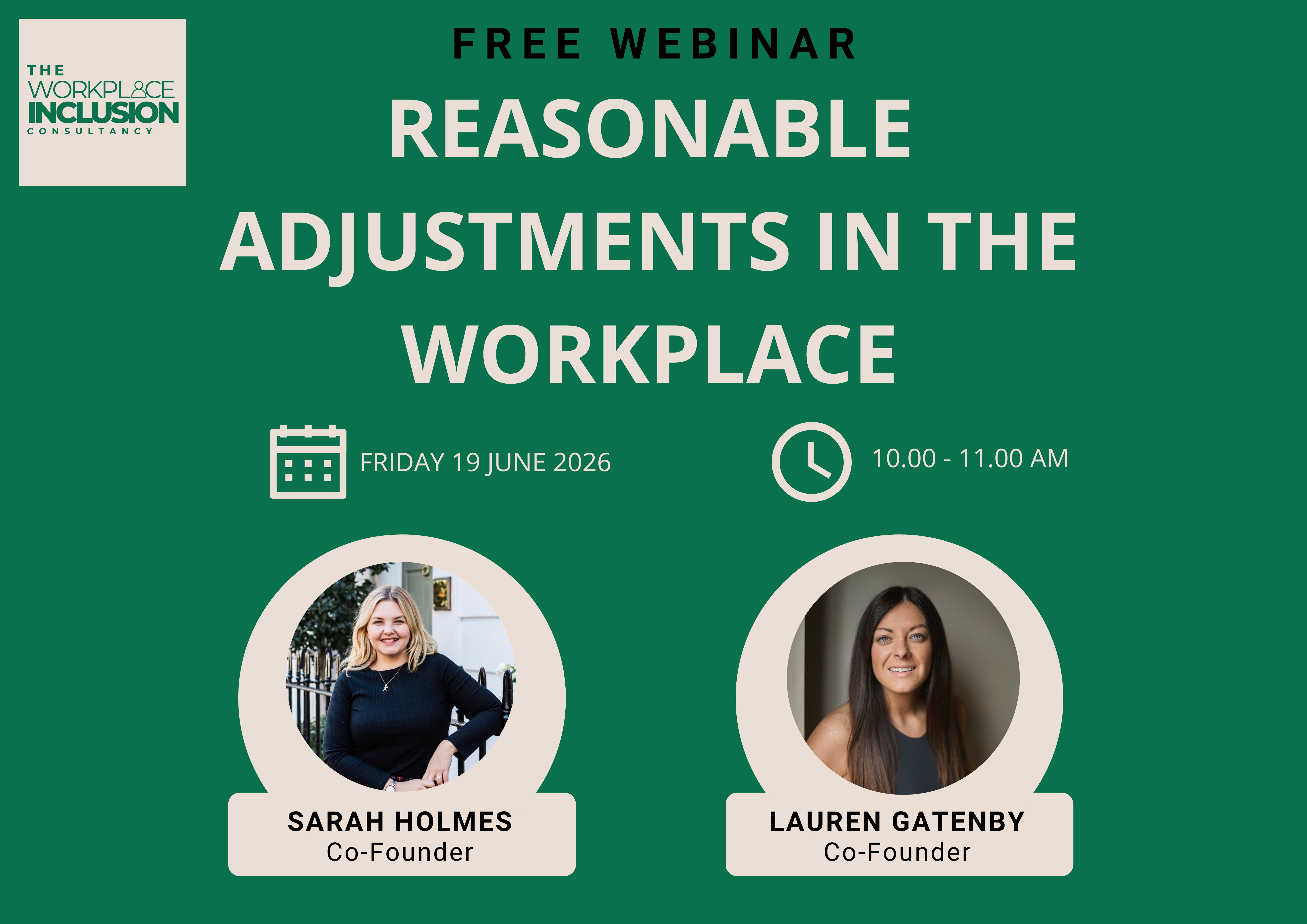 Reasonable Adjustments in the Workplace - Free Webinar hosted by TWIC, Friday 19 June 2026